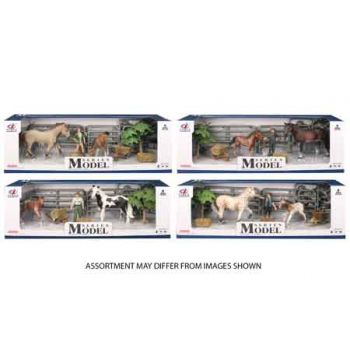 Farm Animals Horse & Foal with Figure & accessories assorted