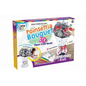 Colour and Build Your Own 3D Poinsettia Bouquet