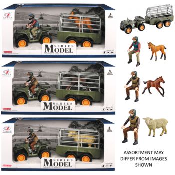 Farm Animals Vehicle & Trailer with Horse & Figure assorted