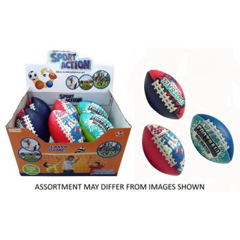 13cm Rugby PU Football assorted ( ONLY SOLD in Display of 12 )