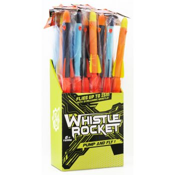 Stunt Flyer Hand Pump Whistle Rocket assorted ( ONLY SOLD in Display of 24 )