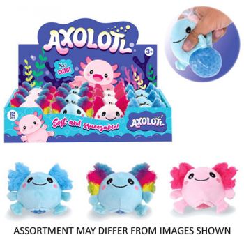 Squeeze Bead Axolotl 7cm assorted ( ONLY SOLD in Display of 12 )