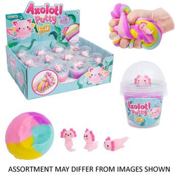 Axolotl Fluffy Slime assorted ( ONLY SOLD in Display of 12 )