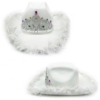 Cowboy Hat White Feather