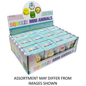Squeeze Mini Animals assorted ( ONLY SOLD in Display of 12 )