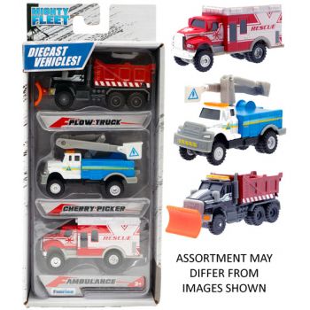 Mighty Fleet Diecast 3pk #2 assorted ( ONLY SOLD in Carton of 6 )