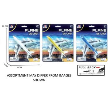 Aircraft Diecast Pull Back assorted