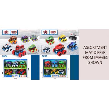 Stunt Vehicles 6pk Friction Power assorted
