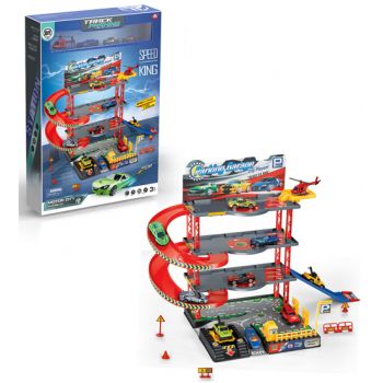 Parking Garage 4 Levels with Vehicles