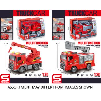Friction Fire Truck 18cm with Lights & Sounds assorted