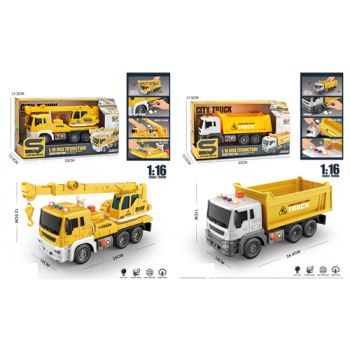 Construction Truck 1:16 Multifunction with Lights & Sounds assorted