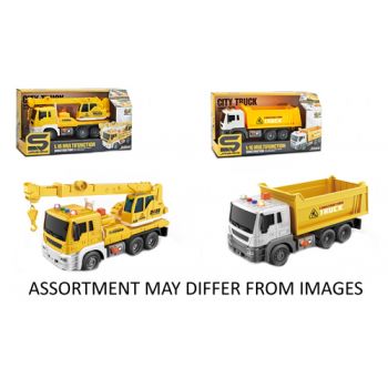 Construction Truck 1:16 Dump/Cement Turck with Lights & Sounds assorted