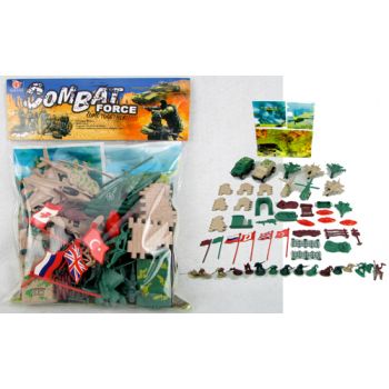 Military Figures with Playmat & Accessories 55pcs