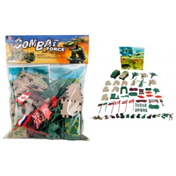 Military Figures with Playmat & Accessories 55pcs