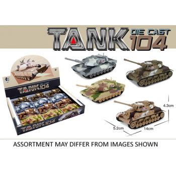 Pull Back Diecast Tank assorted (ONLY SOLD in Display of 12)
