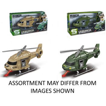 Military Helicopter 1:20 with Lights & Sounds assorted