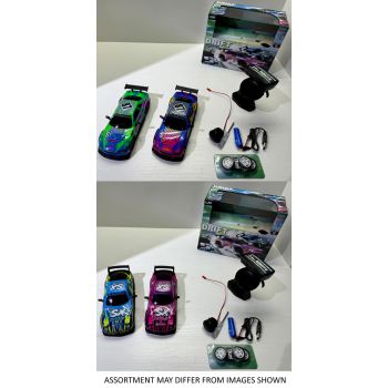 Radio Control Drift Car with Lights 2.4Ghz assorted