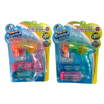 Bubble Gun Light Up with 2pk Solution