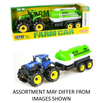 Farm Tractor & Trailer 33cm Friction with Lights & Sounds assorted