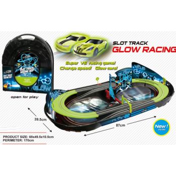 Slot Car Glow Track Set Carry Case 1:64