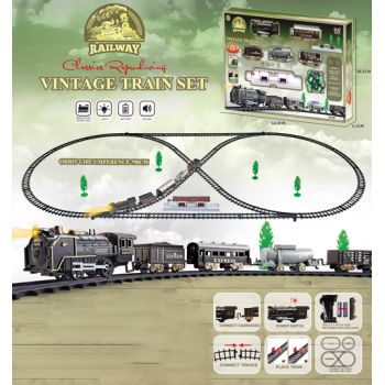 Vintage Train Set Electric 39pc with Lights & Sounds