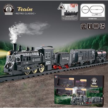 Retro Steam Train Set Electric with Lights & Sounds