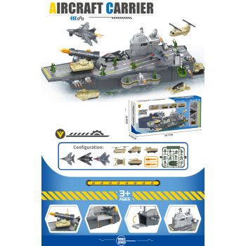 Aircraft Carrier Playset with 8 Vehicles & Accessories assorted