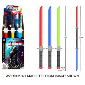 Ninja Sword 2 in 1 with Lights & Sounds assorted (ONLY SOLD in Display of 12 )