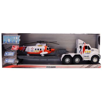 Mighty Fleet Titans Flatbed Truck with Helicopter