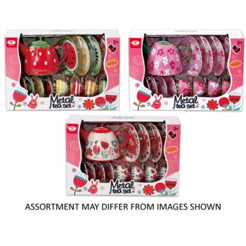 Metal Tea Set 15pc assorted