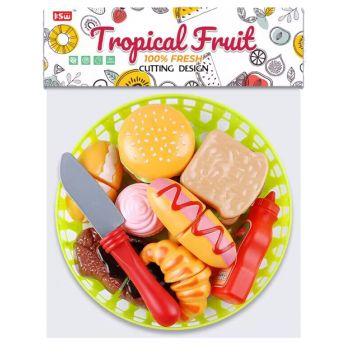Play Food in Basket Pull Apart assorted