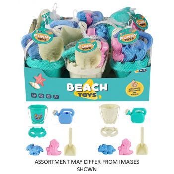 Beach Bucket Castle Set 14cm (ONLY SOLD in Display of 8 )