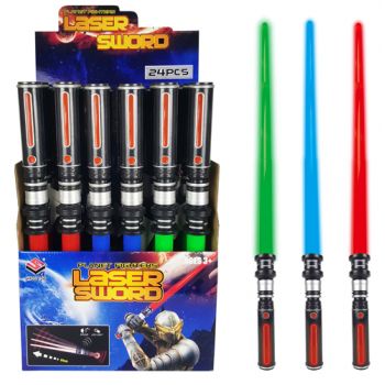 Laser Sword Single Rectractable Lights & Sounds ( ONLY SOLD in Display of 24 )