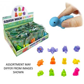Squish Mochi Dinosaurs assorted ( ONLY SOLD in Display of 60 )