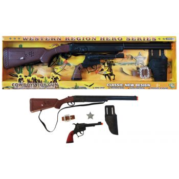 Battery Operated Cowboy Rifle & Pistol Set