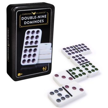 Classic Double 9 Coloured Dominoes in Tin - REFRESH