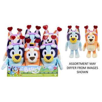 Bluey Smoochy Kiss Valentines Single Plush assorted - Family ( ONLY SOLD in Carton of 6 )