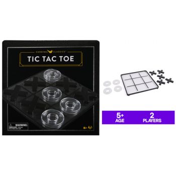 Classic Games Glass Board Tic Tac Toe Game