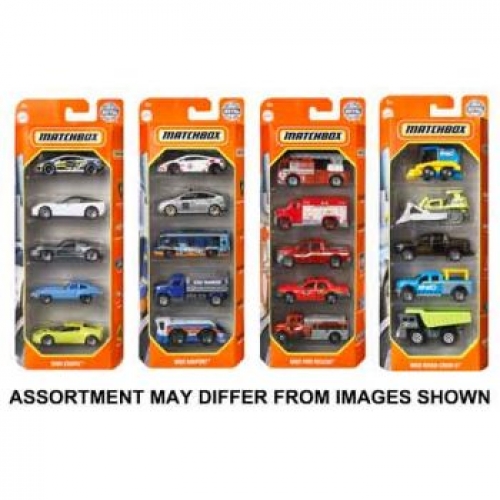 Matchbox 5 Pack 164 Cars Assorted All Brands Toys Pty Ltd