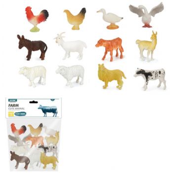 12pc Farm Animals in Bag