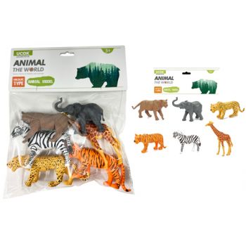6pce Jungle Animals in Bag