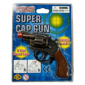 "Gun 8 Shot Diecast 4.25"" Revolver Pistol"