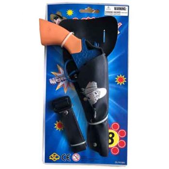 "Gun 8 Shot Diecast 7.5"" Pistol with holster"