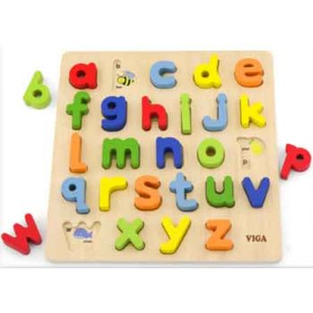 Viga Wooden Block Puzzle Alphabet Lower Case