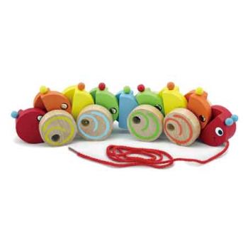 Viga Wooden Pull Along Caterpillar