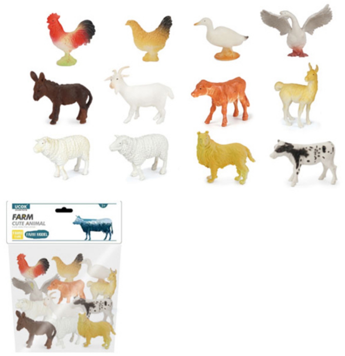 Picture of 12pc Farm Animals in Bag ( was RRP $14.99 )