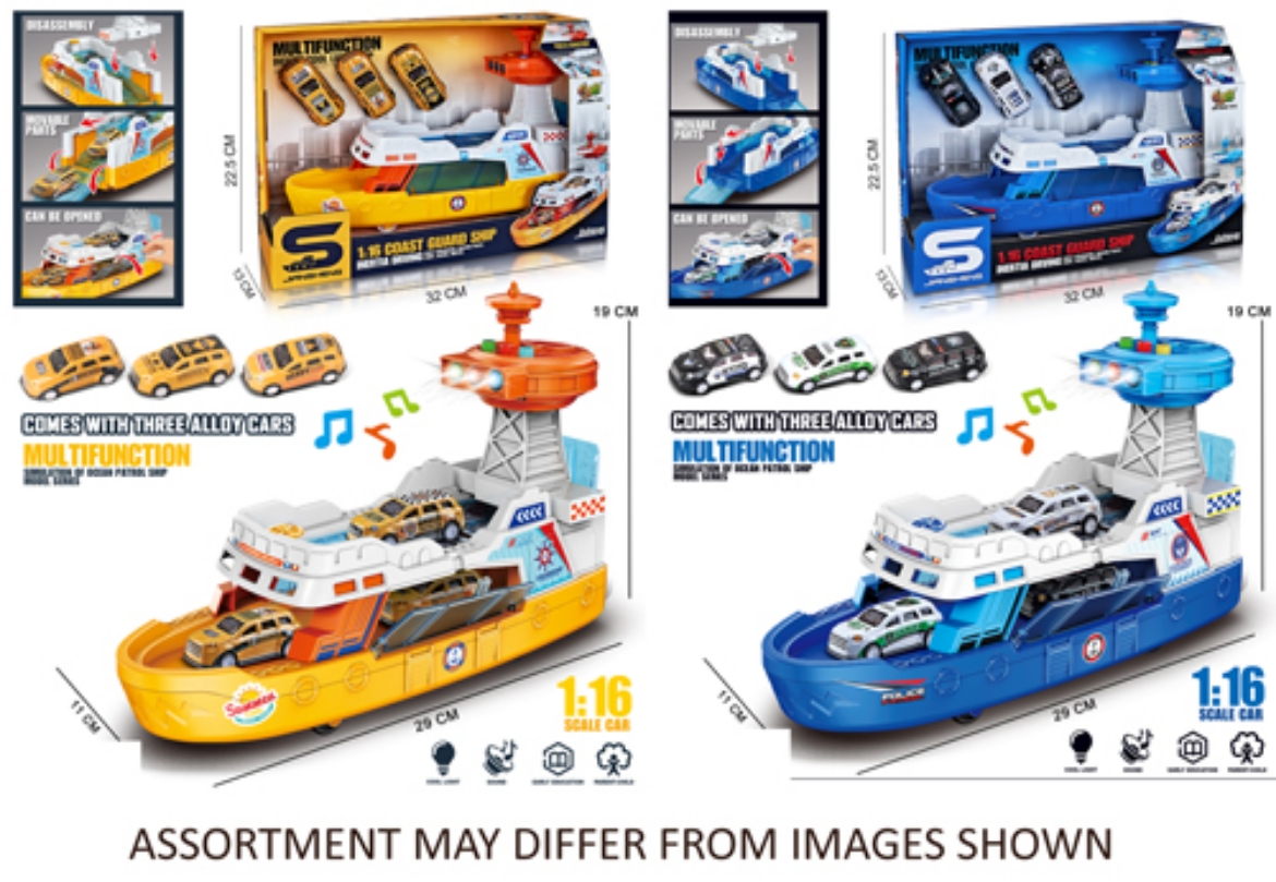 Picture of Coast Guard Ship Playset with 3 Vehicles Lights & Sounds assorted ( was RRP $29.99 )