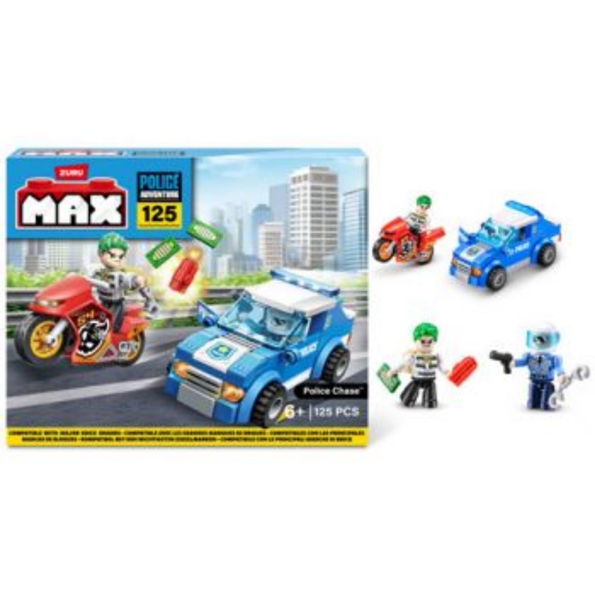 Picture of ZURU MAX Build City Police Playset 125 Bricks ( was RRP $11.99 )