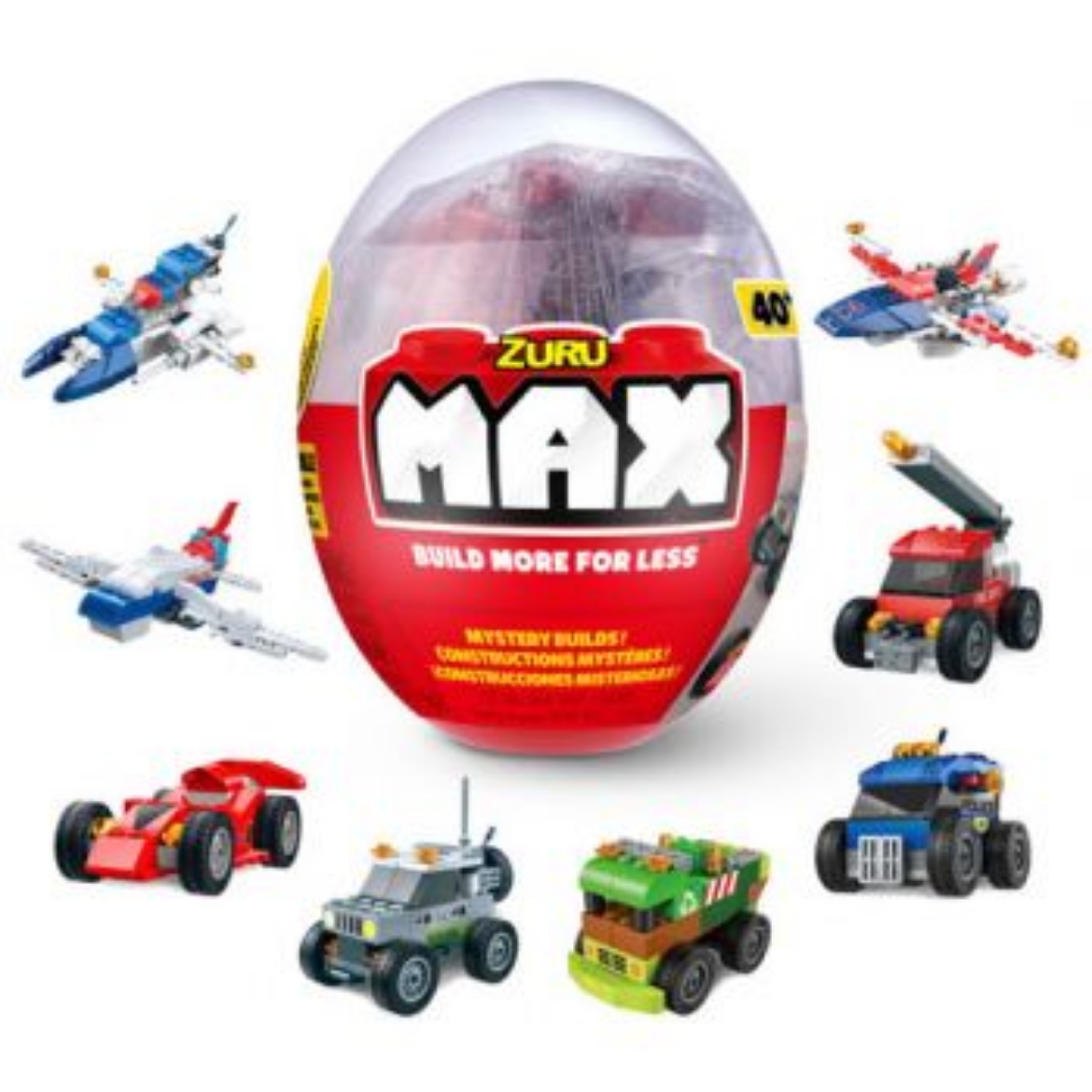 Picture of ZURU MAX Build Construction Egg Capsule 40+ Bricks ( ONLY SOLD in Display of 16 ) ( was RRP $7.99 )