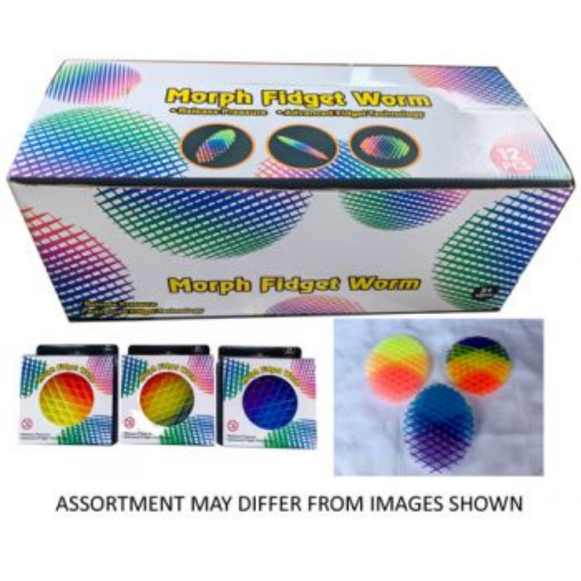 Picture of Morph Fidget Worm Large Multi-Colour  assorted ( ONLY SOLD in Display of 12 ) ( was RRP $9.99 )